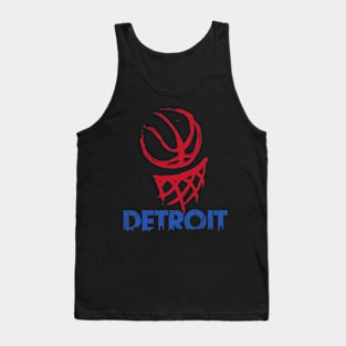 Vintage Detroit Michigan B-Ball Basketball Game Fans Tank Top